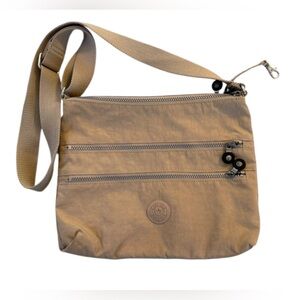 Kipling Crossbody Bag – Taupe Nylon – Excellent Condition